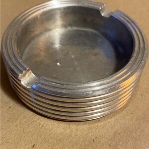 Art Deco Silver Grooved Ashtray